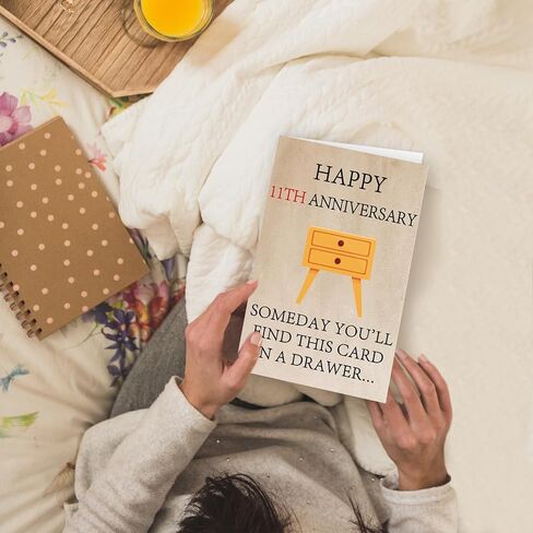 Happy 8 Year Anniversary Card for Him Her, Funny 8th Wedding Anniversary Card for Couple Husband Wife, Best Bronze Aday Gifts for Men Women, Sweet Valentines Gifts Ideas in Kuwait