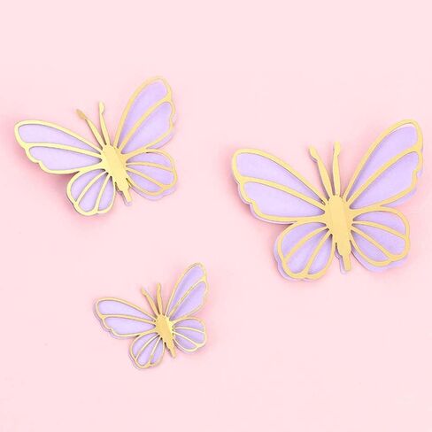 Leadigol 15pcs الفراشة كب كيك الديكور كعكة Topper الفراشة الطاولة القبعات المركزية مركزية الفراشة ديكور حفلة لحفلات عيد الميلاد لوازم حفلات عيد الميلاد in Kuwait