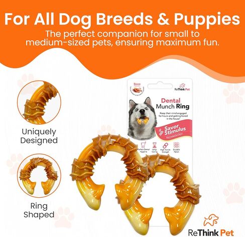 Dental Munch Boomerang Pet Toy, Bacon Scented Nylon Dog Bones, Savor Stimulating Dog Chew Toys, Long-Lasting and Durable Dog Toys for Boredom in Saudi Arabia