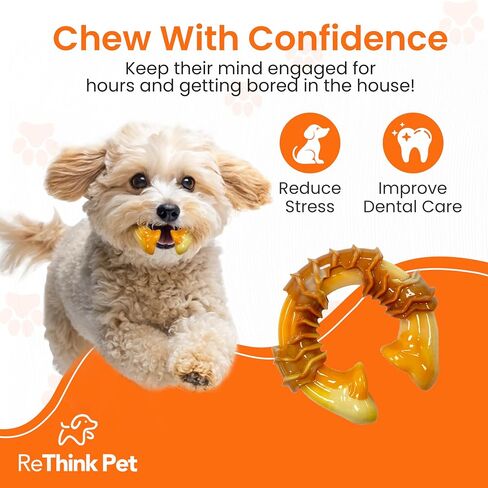 Dental Munch Boomerang Pet Toy, Bacon Scented Nylon Dog Bones, Savor Stimulating Dog Chew Toys, Long-Lasting and Durable Dog Toys for Boredom in Saudi Arabia