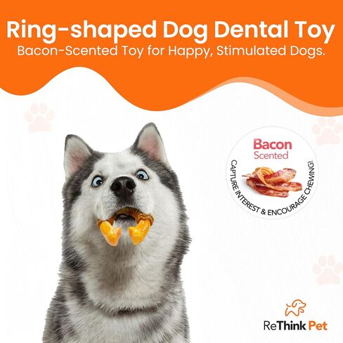 Dental Munch Boomerang Pet Toy, Bacon Scented Nylon Dog Bones, Savor Stimulating Dog Chew Toys, Long-Lasting and Durable Dog Toys for Boredom in Saudi Arabia