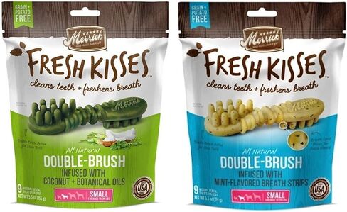 Merrick Fresh Kisses Double-Brush Dental Treats Variety Pack (5.5 Ounce (Pack of 2), Variety Pack) in Saudi Arabia