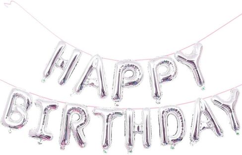 GOER Light Pink Happy Birthday Balloons,16 Inch Foil Letter Balloons Banner for Birthday Party Decorations in Kuwait
