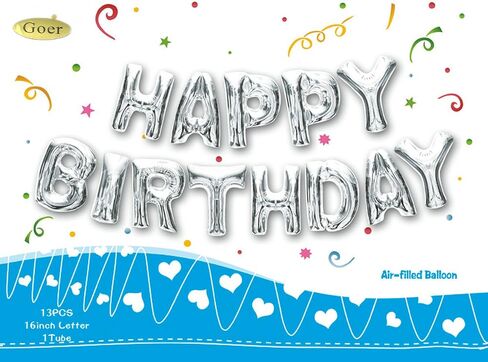 GOER Light Pink Happy Birthday Balloons,16 Inch Foil Letter Balloons Banner for Birthday Party Decorations in Kuwait