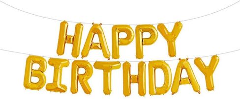 GOER Light Pink Happy Birthday Balloons,16 Inch Foil Letter Balloons Banner for Birthday Party Decorations in Kuwait
