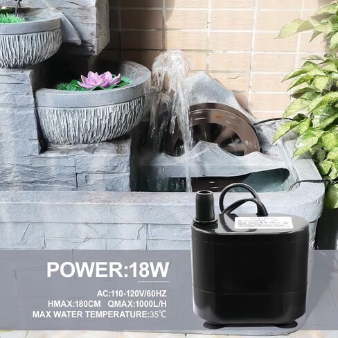 18W 270GPH مياه النافورة مضخة مياه غاطسة مع مستوى مضخة الهواء تحكم في المياه في الهواء in Saudi Arabia