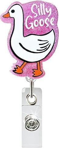 Funny Cartoon Retractable Badge Reel Holder Cute Cartoon Design Name Tag Card Gift Alligator Badge Accessories Office Supplies forr Nurses Doctors Office Workers in Kuwait