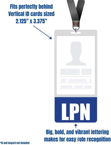 LPN Badge Buddy (Blue) - Vertical Heavy Duty Badge Tags for Licensed Practical Nurses - Double Sided Identification Card in Saudi Arabia