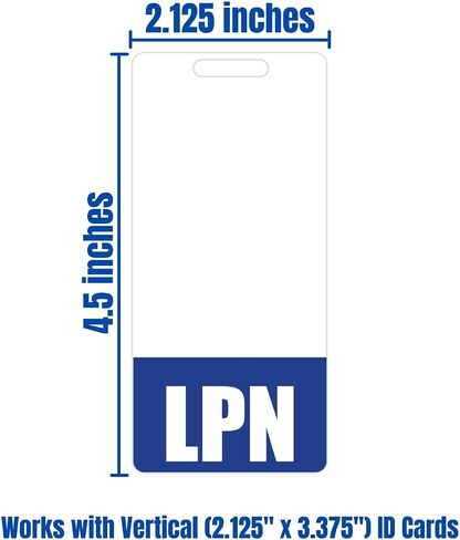 LPN Badge Buddy (Blue) - Vertical Heavy Duty Badge Tags for Licensed Practical Nurses - Double Sided Identification Card in Saudi Arabia