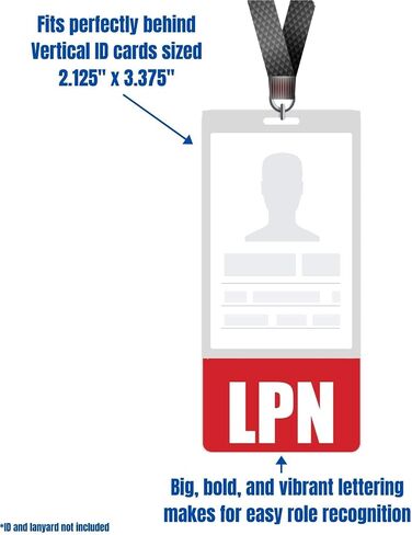 LPN Badge Buddy (Blue) - Vertical Heavy Duty Badge Tags for Licensed Practical Nurses - Double Sided Identification Card in Saudi Arabia