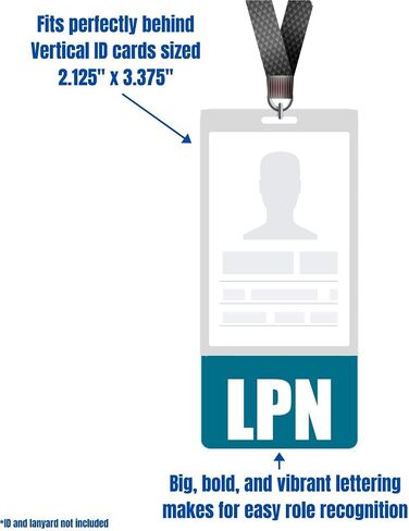 LPN Badge Buddy (Blue) - Vertical Heavy Duty Badge Tags for Licensed Practical Nurses - Double Sided Identification Card in Saudi Arabia