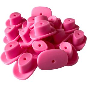 الخرز البؤري سيليكون رعاة البقر قبعة الوردي | 12 PK Bulk بالجملة للتجمعات الطازجة String Hools Pen Western Cowboy Cipge Clip