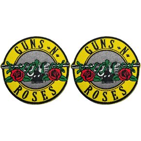 2 Pcs Guns and Roses Patch, Embroidered Hook and Loop Patches, Morale Patch, Funny Meme Morale Patch for Backpacks, Dog Harnesses, Army Vests, Jackets, Jeans,Hats, Helmets