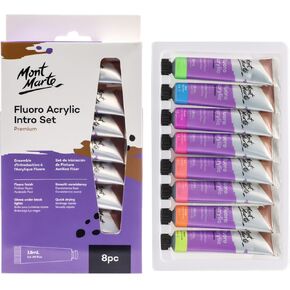 Mont Marte Fluro Acrylic Paint Intro Set 8 Piece