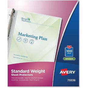Avery -Dennison - Protector ، Shet ، 100/BX ، CLR
