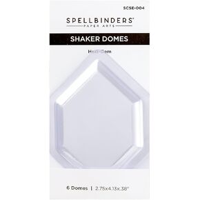Spellbinders Hexi-Gem 6 Pack Shaker Dome, Clear