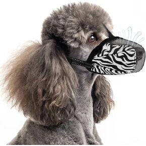 Dog Muzzle, Soft Air Mesh Muzzle for Large Medium Small Dogs Anti Chewing, Breathable Reflective Adjustable Pet Muzzle to Prevent Eating Things and Barking Biting for Grooming, Allows Drinking