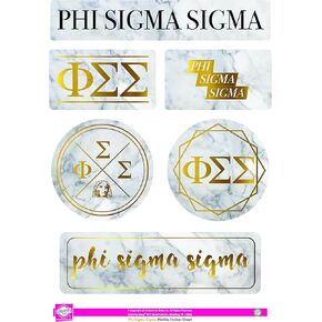 Phi Sigma Sigma - ورقة الملصقات - موضوع الرخام