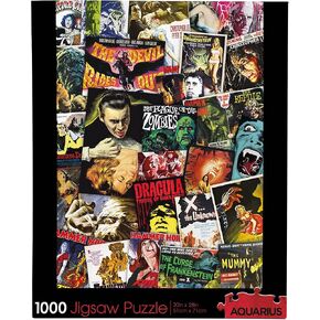 AQUARIUS Hammer Classic Horror Movies Collage (1000 Piece Jigsaw Puzzle) - Glare Free - Precision Fit - Virtually No Puzzle Dust - Officially Licensed Hammer Merchandise & Collectibles - 20x28 Inches