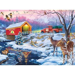 Buffalo Games - Darrell Bush - Christmas in The Country - 1000 Piece Jigsaw Puzzle for Adults -Challenging Puzzle Perfect for Game Nights - Finished Size is 26.75 x 19.75