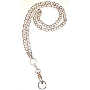 Hidden Hollow Beads Iron Chain Lanyard and badge holder 34 inches, Made In USA, Breakaway clasp or Non Breakaway options available ((Iron Chain - Breakaway Clasp)