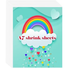 Hslordge A7 Shrinky Plastic Sheets,Shrink Art Paper Shrink Film Sheets Frosted for Arts and Crafts,Create Your Own Jewelry,Keychains(50)
