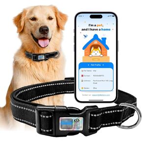Reflective Dog Collar for Medium & Large Dogs – Anti-Lost ID Tag, 360° Reflective Visibility for Night Safety – Adjustable, Comfortable & Durable – Breathable, Lightweight Design