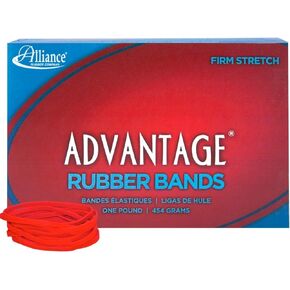 Alliance Rubber 96325 Advantage Rubber Bands Size #32, 1 lb Box Contains Approx. 700 Bands (3" x 1/8", Red)