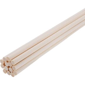Mandala Crafts Wood Sticks Wooden Dowel Rods 6 Inches Wooden Sticks for Crafts Sticks Macrame Dowels - 100 Unfinished Wood Dowels 1/4 Inch Cake Dowels for Tiered Cakes