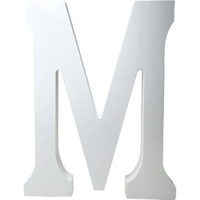 Wooden Letters M,8 Inch Big Wooden Alphabet Letters Unfinished Large Standing Letters Design for Wall Desk Decor,Party, Home Sign Board Decoration