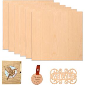 Longer Diversified Double Sided Plywood Sheets for Your DIY Projects (11.8" x 11.8“ x 0 .118")- Black Walnut Plywood（6PCS）
