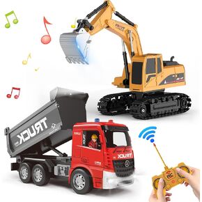 Aisyah Control Control Construction Toy Set - حفارة متحركة وتفريغ شاحنة للبنات من 6 إلى 12 سنة ، هدايا أعياد الميلاد للأطفال الصغار