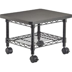 Safco Onyx Rolling Cart Printer Stand, Under-Desk Mobile Utility Table for Home Office with Steel Shelf, Black