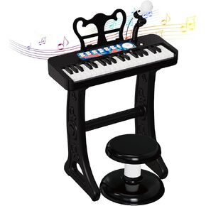 الأطفال البيانو ، 37 Keys Toddler Piano Keyboard Toy Toy Electronic Musical Toy Toy مع الميكروفون ، 2 مكبرات صوت ، تشغيل قياسي ، هدية عيد ميلاد عيد الميلاد لمدة 3 سنوات من العمر