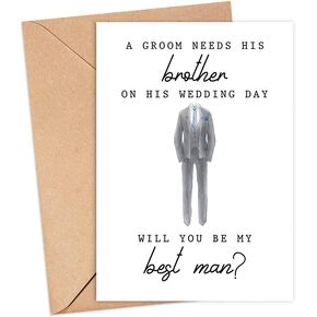 Emily gift A Groom Needs His Brother On His Wedding Day - Best Man Card - Will You Be My Best Man - For Brother - Wedding Card