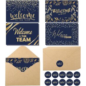 Jetec 72 Set Welcome to the Team Cards with Envelopes and Stickers 4 x 6 Inch Welcome Cards for Employees Appreciation gifts Blank Interior Gratitude Team Work Anniversary supplies for Coworker