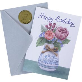 Graphique Belated Birthday Card | Family and Friends | Embellished with Gold Foil Accents | Color-Coordinated Envelope | 5" x 7"