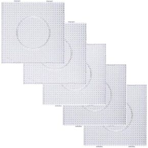 Clear Plastic Pegboards for Fuse Beads, 5mm Large Size, 5 Pack, Kids Craft Supplies