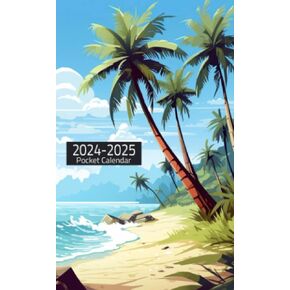 pocket calendar 2024-2025 for purse: 2 Year Small Size - Tropical Island Design Volume 2