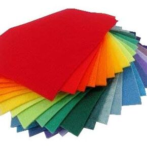 25 Felt Sheets - 6X6 inch Rainbows Colors - Made in USA - Merino Wool Blend Felt - OTR Felt