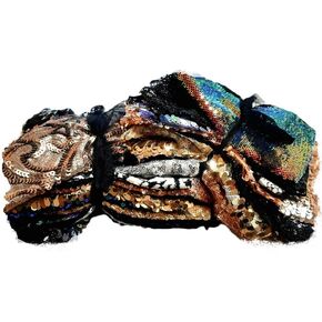 Generic 15 Large Pieces of Sequin Fabric Scraps,1 Square Yard, Assorted Colors, Styles, and Sizes for DIY Projects, Crafts, Sewing, Art, Decor (Variety Pack)