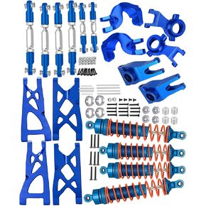 Upgrades Part for 1/10 Senton/Granite 4X4, Alloy Front Rear Shocks&A Arms&Front Steering Block Knuckles & C-Hubs Caster Blocks & Rear Hubs&Adjustable Turnbuckles Camber Links,NavyBlue