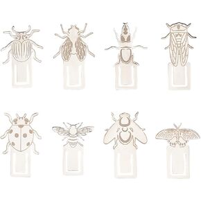 24Pcs 8 Styles Mushroom Metal Bookmarks Silver Stainless Steel Book Clips Book Page Label for Reading Book Lovers Writers Students Teacher Thanksgiving Christmas Back to School Gift