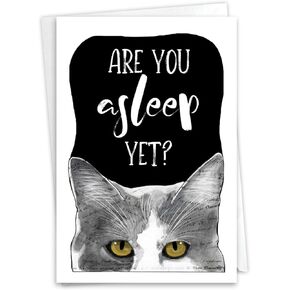 NobleWorks - Kittens Birthday Greeting Card with 5 x 7 Inch Envelope (1 Card), Fun Animal Bday Celebration - Animal Bands - Cats C9508GBDG