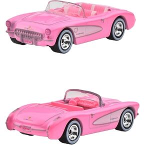Hot Wheels Premium Pop Culture, Barbie The Movie 1956 Corvette, Pink, Metal Diecast Car, JBL79