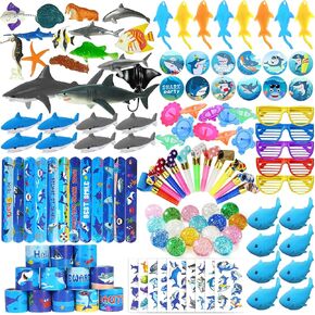 Shark Party Favors Ocean Sea Party Gifts for Shark Birthday Party Under the Sea Party Pinata Filler Bulk Stuffers Supplies (Style 01)