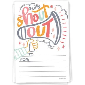 Fun Shout Out Cards For Employees, Office Staff, Teachers and Students - Appreciation and Recognition Reward Cards For School or Work Bulletin Board (50 Count)
