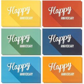 BEST PAPER GREETINGS 36 Pack Happy Anniversary Cards Bulk with Envelopes - Work, Wedding, Employee Appreciation Cards (Retro Design, Blank Inside, 4x6 In)