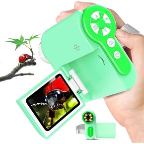 مجهر لارادولا للأطفال: Mini Pocket Digital Microscope 1000X Zoom Clieng Kits Learning & Educational STEM Toys for Age 3 4 5 6 7 8 10-12 Boys Girls Christmas Homies Higds