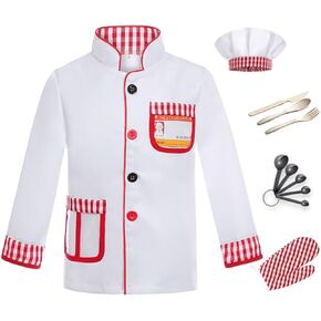 Career Day Costume for Kids Chef Costume for Boys Girls Cooking Play Halloween 100th day of School
